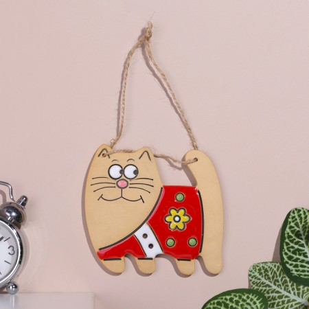 Панно "Котик", 7х8 см, майолика-6