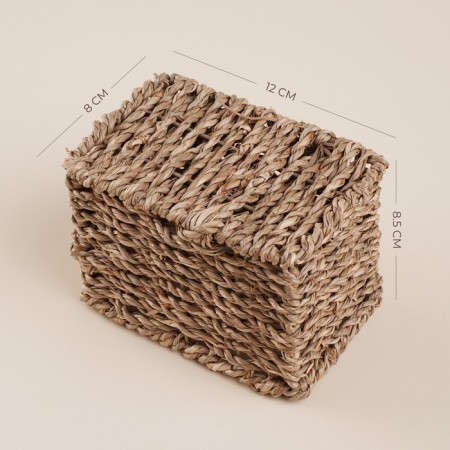 Sima Home straw's manual weaving, 12x8x8.5 cm, rectangular-1