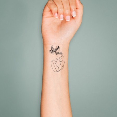 Black body tattoo "Black. Girl" 6x6 cm-2