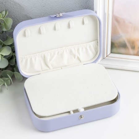 Casket to the leatherette for jewelry "Matte surface" Lilac 16x11x5 cm-1