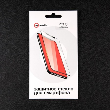 Protective glass Mobility, for Vivo T1, full glue, black-2