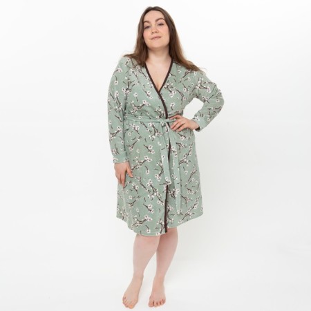 Women's robe, olive color, size 52