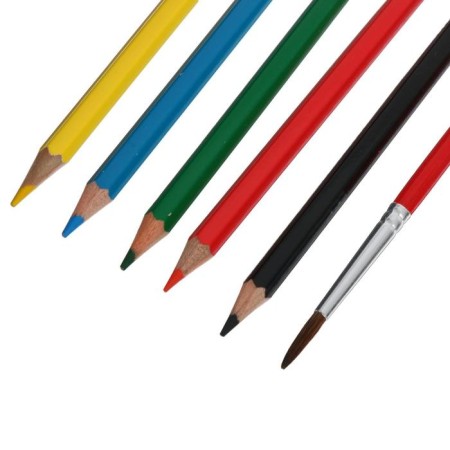 Pencils Watercolor 24 colors Erichkrause, hexagonal, with a brush-5