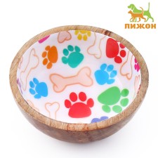 Wooden bowl with a pattern inside 250 ml