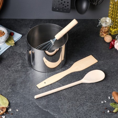Gift set of kitchen utensils, 4 items: sliding shape, blade, spoon, corolla-2