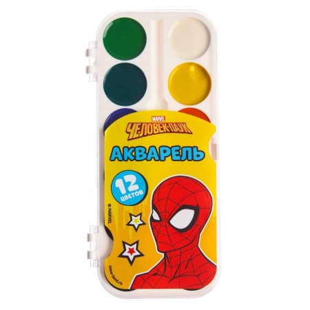 Honey watercolor "Spider-Man", 12 colors, without brush-1