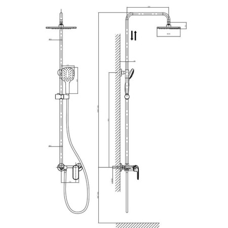 Showing system D&K Venice Gondola DA10237014, Tropical Shower, Hand Lake, Chrome-1