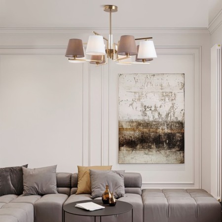 Ceiling Lamp EUROSVET OZARK 60149/8, E14, 8x40W, 770x770x480 mm, brass color-3