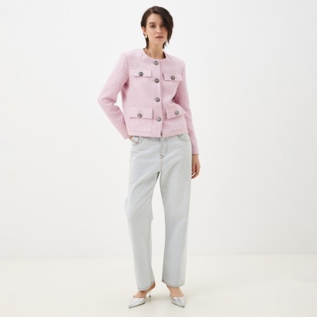 Women's tweed jacket mist r.44, pink-1