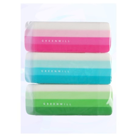 Set of eraser rectangular, beveled, 3 pieces, mix-6