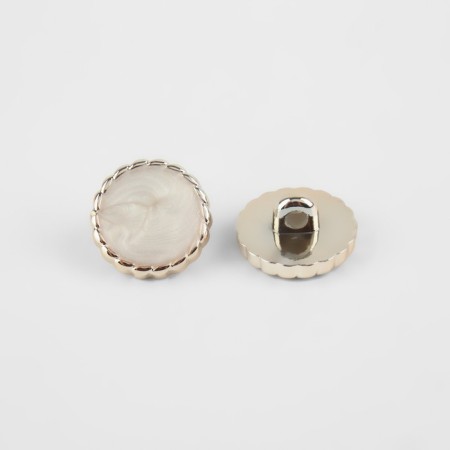 A set of buttons on the leg, d = 15 mm, 10 pcs, white/gold color-2