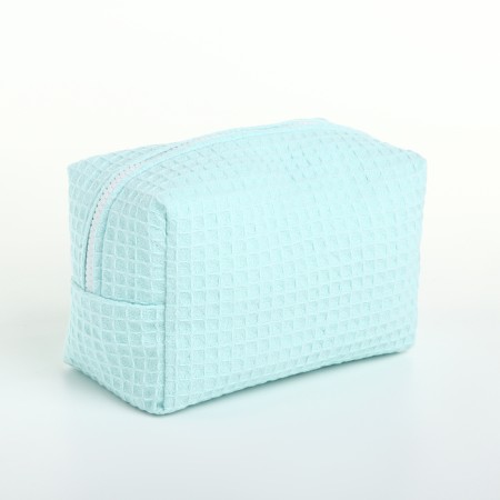 Cosmetic bag at the zipper textura, turquoise color-2