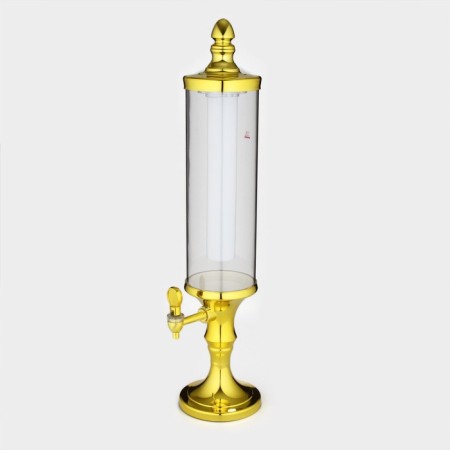 Pivnoy Tower "Petronas", 3 l, backlight flasks, 2 batteries, gold color