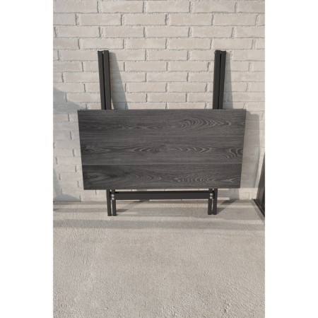 Folding table "Lunge Quadro", 910 × 910 × 750 mm, DPP gray / frame metal black matte-1
