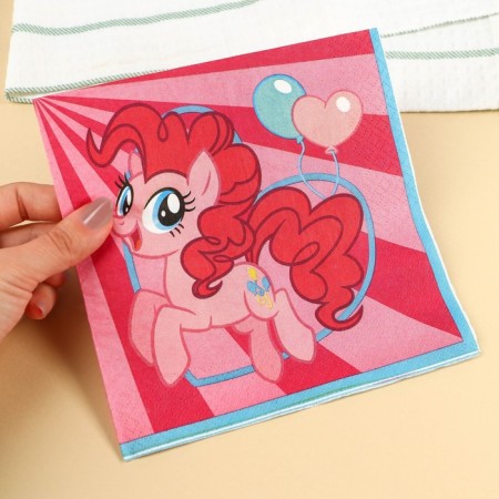 Paper napkins "Pink Pie", 33x33 cm, 20 pieces, 3 strata, my literal pony-2