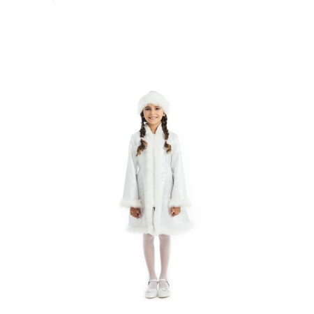 Carnival costume "Snow Maiden", white brocade, fur coat, hat, p. 28, height 110 cm
