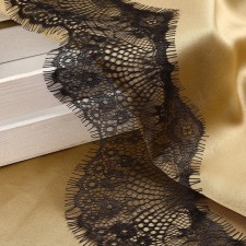 Lace cilia, 110 mm × 9 ± 0.5 m, in Bobin 3 pcs 3 m, black color