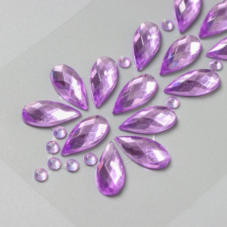 Stick plastic rhinestone "Fountain" lilac 25x8.5 cm-2