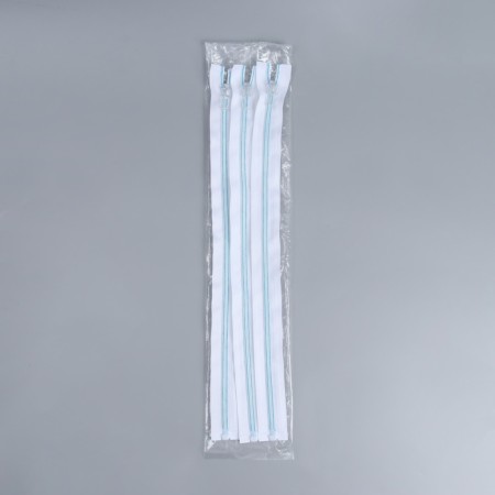 Lightning "Spiral", No. 5, detachable, automatic lock, 40 cm, white/blue color-2