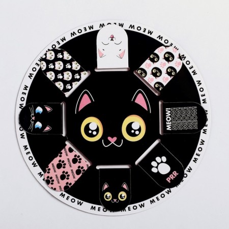 A set of magnetic bookmarks 8 pcs on a round substrate "Kotik"-5