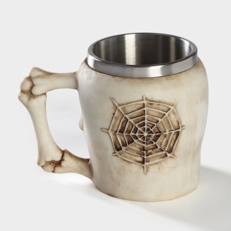 Mug "skull", 400 ml, beige color-1