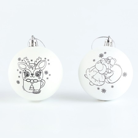 New Year's set for creativity. Christmas balls for coloring "New Year! Holiday in every house ", 2 pcs, d = 7 cm-2