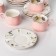 Ceramic coffee coffee table, 12 items: 6 cups 100 ml, 6 saucers 12 cm, pink color