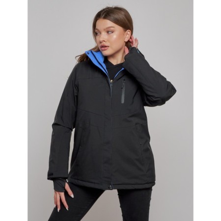 Ski jacket female, size 46, black color-9