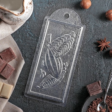 Form for chocolate and sweets Plastic "Cocoa", 7 × 15 × 1 cm, color transparent color-1