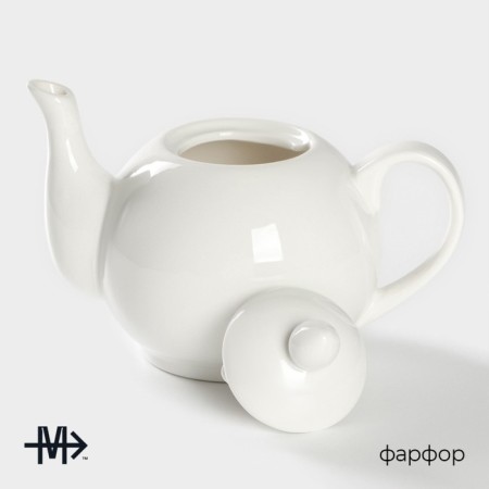 Teapot Porcelain Hot Magistro "Blanche", 500 ml, white color-1
