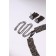 Set 2 objects: earrings, chocker "ice" 4 rows, white color in gray metal, 44.5 cm