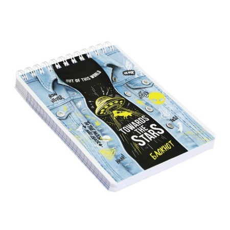 Notepad A6, 120 sheets on the crest of "jeans", cover coated cardboard, UV-lak, block 65 g/m2-1