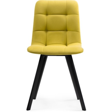 Stool on a metal frame chilli metal/velor, black/yellow 43.5x50x87.5 cm-1