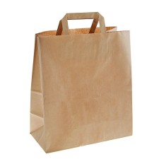 Craft package without printing, flat handle 24 x 14 x 28 cm, set 20 pcs.