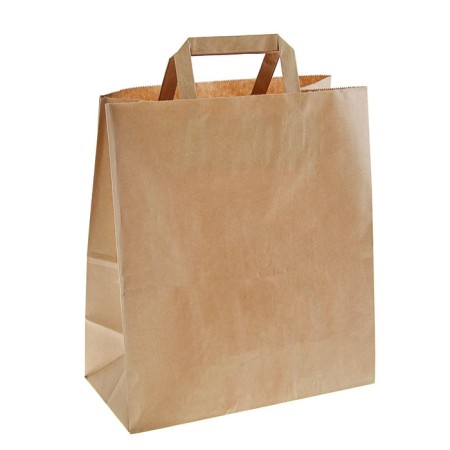 Craft package without printing, flat handle 24 x 14 x 28 cm, set 20 pcs.