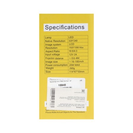 Projector Unic T300, 800 LM, 1920x1080, 800: 1, lamp resource: 30,000 hours, USB, HDMI, yellow-8
