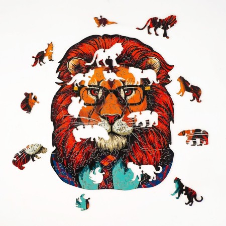 Puzzles wooden figured "Leo", 148 elements-8