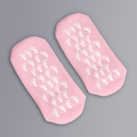 Moisturizing socks, with gel inserts, one size, pale pink color-5