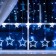 Garland "fringe" 2.4 × 0.9 m with nozzles "Stars", IP20, Transparent thread, 138 LED, glow white, 8 modes, 220 V