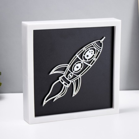 Light picture “Rocket” LED USB from batteries 3haa white 24.5x24.5x3.5 cm Risalux-1