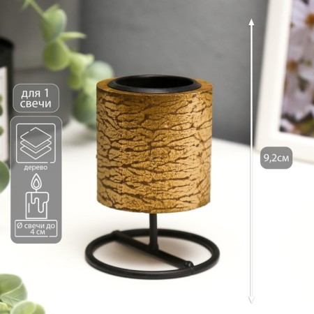 Climber wood, metal for 1 candle "Police" 8x7x7 cm, mix