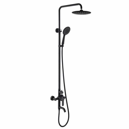 The shower system Fashun A52401-7, pouring 118 mm, with a tropical shower, hand watering can, black