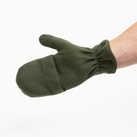 Men's mittens with a folding top of fleece, khaki color-6