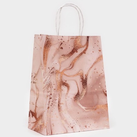 Craft package, pale pink, "marble", 27 x 21 x 11 cm-1