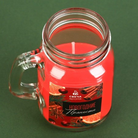 New Year's candle in a jar with a handle of "spice", cinnamon-5