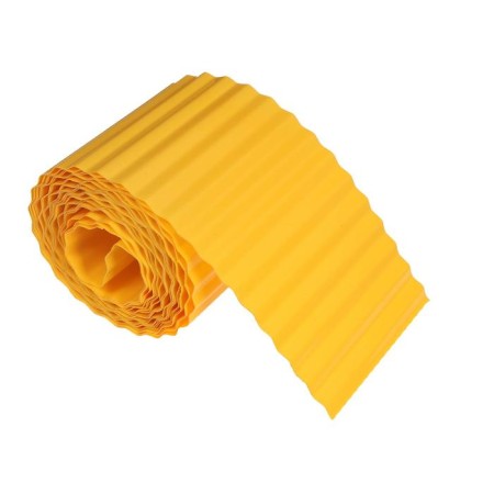 Border tape, 0.15 × 9 m, thickness 0.6 mm, plastic, corrugation, yellow, Greengo-5