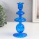 Glass of Glass for 1 candle "wave" transparent blue9x9x21 cm