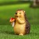 Garden figure "Hedgehog with fly agaric" 9x8x11cm