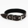 Leather collar with embossing on synthetic winterizer, 46 x 2 cm, Osh 25-35 cm, black