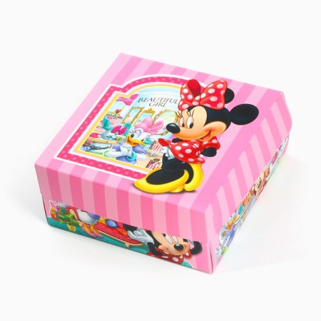 Gift Folding Box with 3D "Beautifil Girl", Minnie Mouse, 15x15x7 cm-4